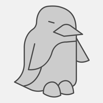 Penguin isometric icon, wildlife and zoology concept. Vector graphics. Animal sign with outline for or web design