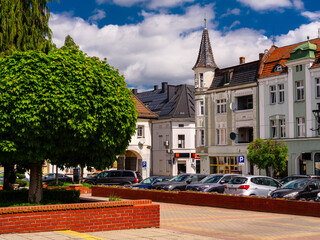 2025-05-04  Sunny day on market square in Krapkowice Poland with historic © fotomaster