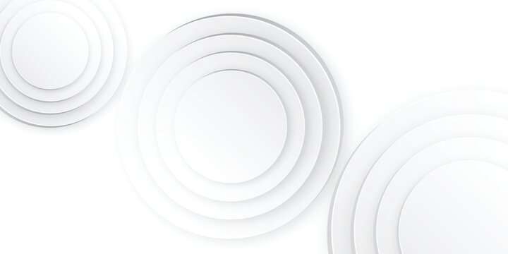 Abstract background featuring concentric circles in white paper style.