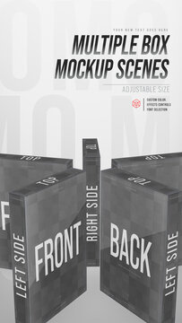Box Sides Mockup Scenes. Vertical Opener.
