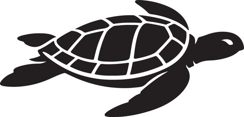 Sea Turtle Silhouette Swimming Ocean Emblem  © MdAbdul