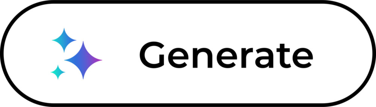 Outlined AI Generate Button with Sparkle Icon