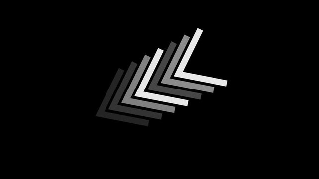 Fast icon or symbol multiple left pointing chevrons or arrows on a black back ground Right-directional arrow loop animation. Animated arrows for the overlay video layer. arrow icon concept a