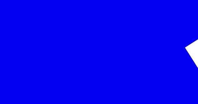 Square rolling simple animated on blue screen background. 24 fps video with one second time cycles of movement. Simple cartoon animation of white geometric figure moving on corners.