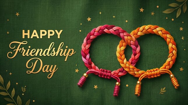 Cute and colorful illustration of Happy Friendship day 2025 banner with minimalistic elements