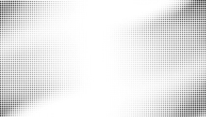 Black and white halftone background with radial gradient dot pattern. © Azahar