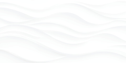 Obraz premium Clean white abstract wavy background with smooth fluid 3D curves and soft shadows vector illustration.