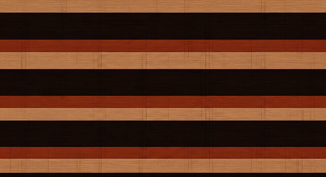 Horizontal stripes of dark brown light brown and reddish orange wood grain texture