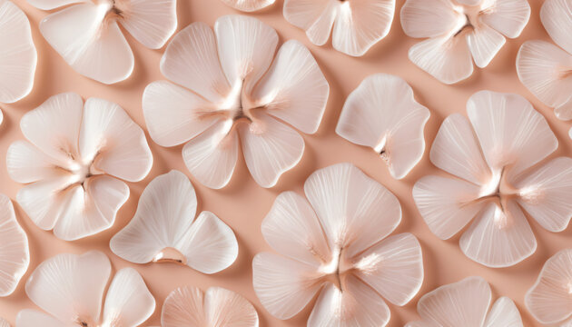 Elegant pink gypsum plaster wall bas relief with blooming flower pattern
