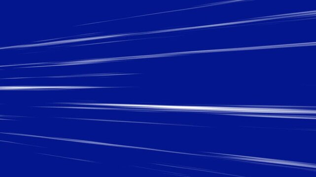 Pack of Anime Comic Speed Lines, Fast Horizontal and Diagonal Speed lines Loop White, Seamless recurring speed line, dynamic high speed lines, Transparent blue Screen Background. 4k video