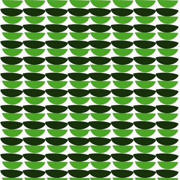 Minimalist seamless pattern of rows with green semicircle elements, semicircle