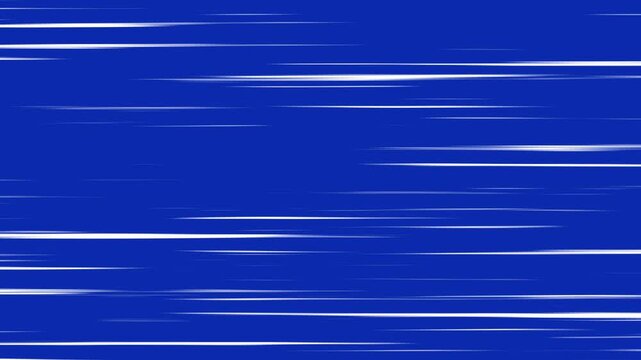 Radial Comic Light Speed Lines Moving, Right to Left speed lines moving with, Comic speed line background texture pattern effect animation in cartoon concept, Transparent blue Screen Background. 4k