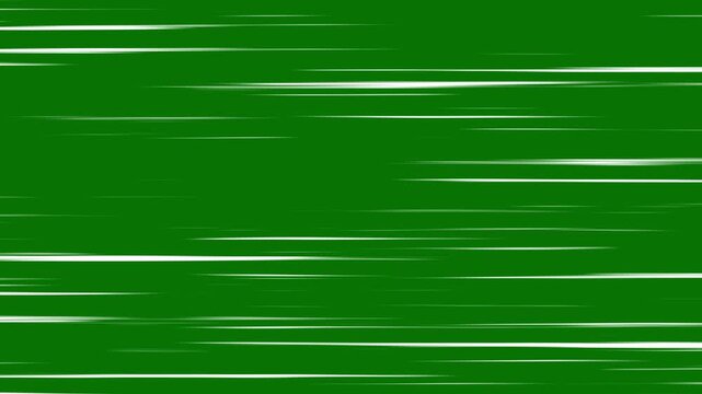 Radial Comic Light Speed Lines Moving, Right to Left speed lines moving with, Comic speed line background texture pattern effect animation in cartoon concept, Transparent Green Screen Background. 4k