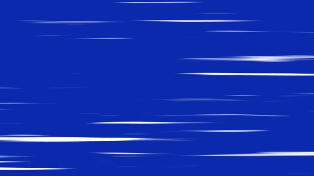 Comic speed line background texture pattern effect animation in cartoon concept, White anime speed lines comic motion, Velocity lines moving fast, Transparent blue Screen Background. 4k video