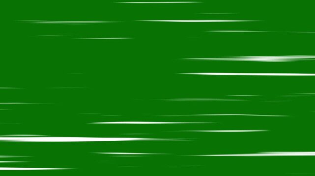 Comic speed line background texture pattern effect animation in cartoon concept, White anime speed lines comic motion, Velocity lines moving fast, Transparent Green Screen Background. 4k video