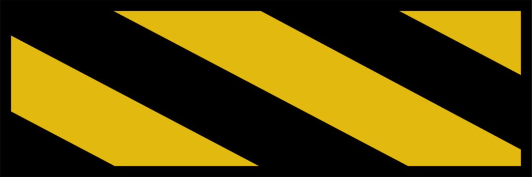Hazard warning pattern consists of repeating diagonal yellow and black stripes used for safety identification.