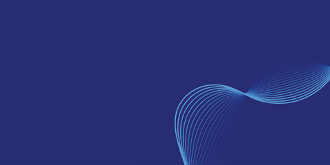 Blue wavy lines against a dark blue background © ak