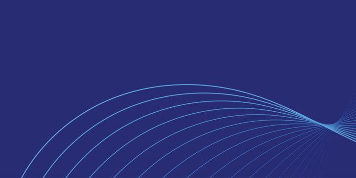 Blue linear background with radiating curved lines abstract design