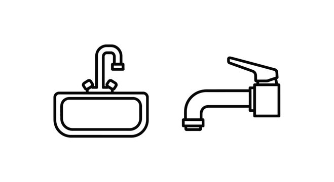 Modern bathroom sink with faucet and drain pipe illustration plumbing illustration bathroom plumbing