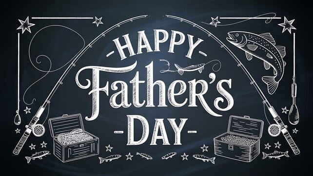 Happy father's day fishing greeting card
