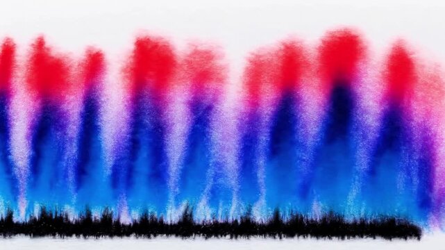 Ink chromatography separating into colorful pigments, unique chemistry education macro