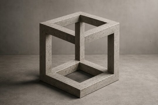Abstract Concrete Sculpture in Unique Perspective