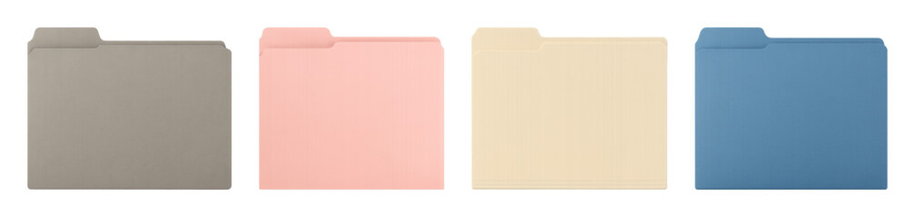 Fototapeta premium PNG Colorful office file folders on transparent background