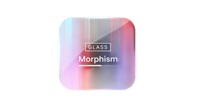 Glowing Morphism Glass Logo on White Background