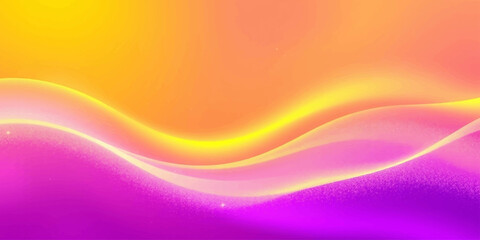A vibrant abstract background featuring flowing waves of gradient orange, yellow, and purple hues with a soft light effect for a modern creative design. © Art Lover 