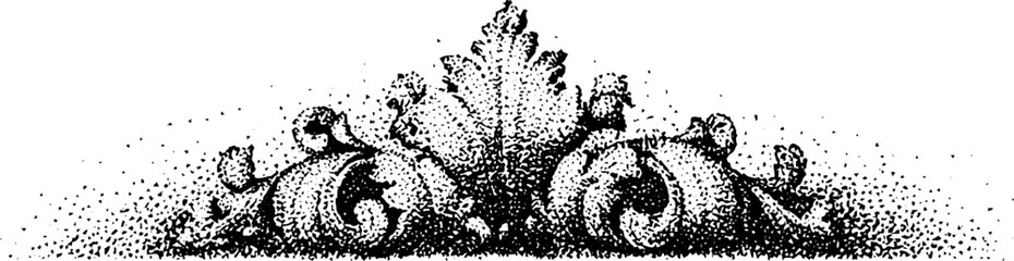 Naklejka premium Symmetrical acanthus flourish ornament on white background