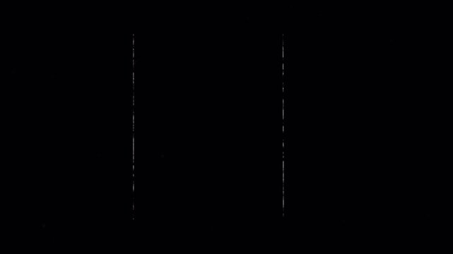 Minimal vintage film damage effect featuring thin vertical scratch lines, analog imperfections, and distressed cinema artifacts on a dark background. Perfect for old movie simulations, retro video edi