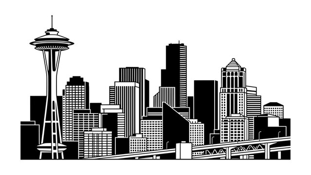 Seattle City View from Distance, USA