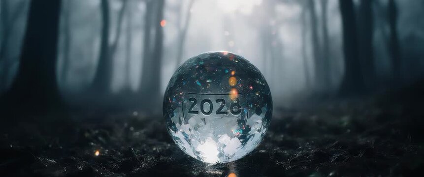 Glowing Crystal Sphere in Mystical Forest