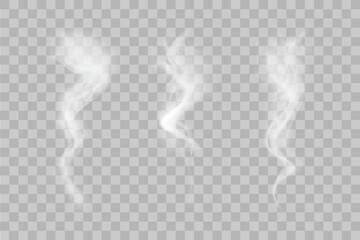 Obraz premium Translucent white smoke swirl vector. Abstract soft smoke trail layout isolated on dark backdrop design.
