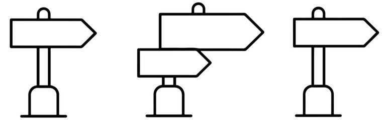 direction signpost arrow line icon © Vectorixpro