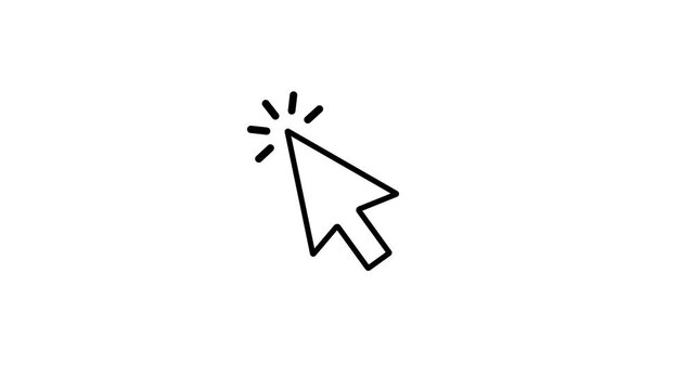 Professional motion graphic of a computer mouse pointer clicking representing digital interaction website navigation and user experience for modern smartphone application video projects.
