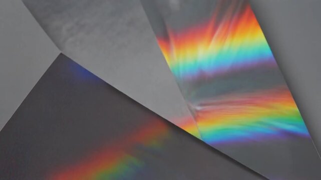 vibrant light refraction on prism creating rainbow spectrum effect