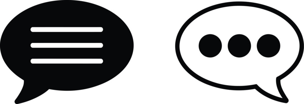 Speech, bubble icons set, vector communication bubbles for messaging chat talk dialogue and digital conversation interface design.