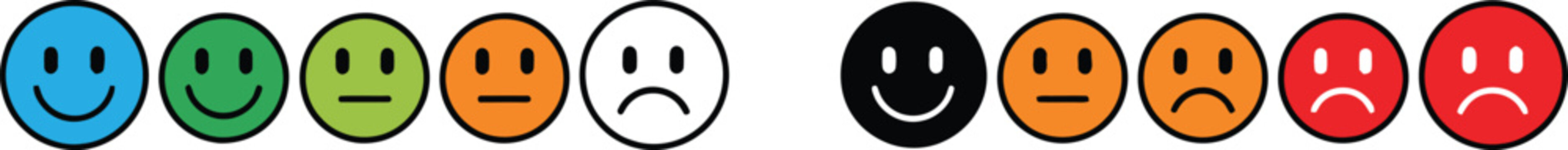 Emotional faces rating system icons