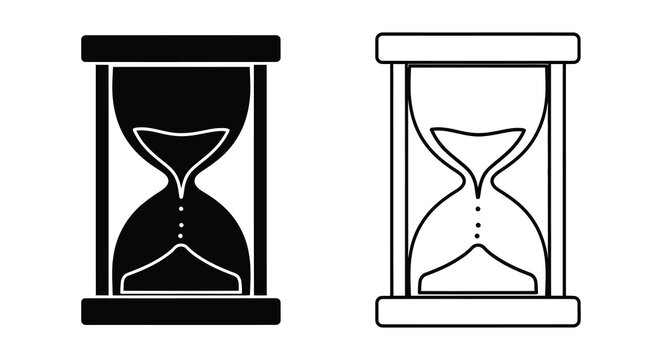 Hourglass Silhouette On White Background Two Versions Shown