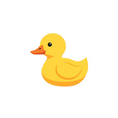 Fototapeta premium Yellow rubber duck toy illustration for kids bath time concept with childhood duckling floating illustration cheerful isolated background wildlife creature