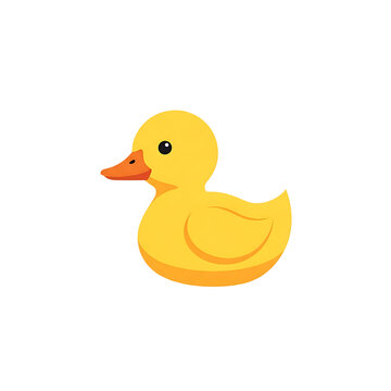Yellow rubber duck toy illustration for kids bath time concept with childhood duckling floating illustration cheerful isolated background wildlife creature