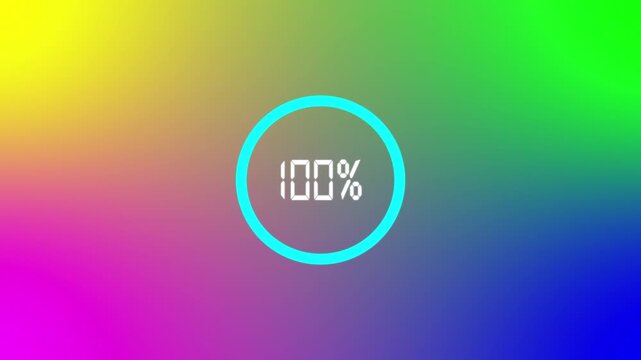 Loading progress circle bar at thirty one percent on gradient background