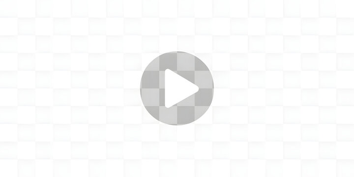 Play button icon, video play symbol, media player button, white background