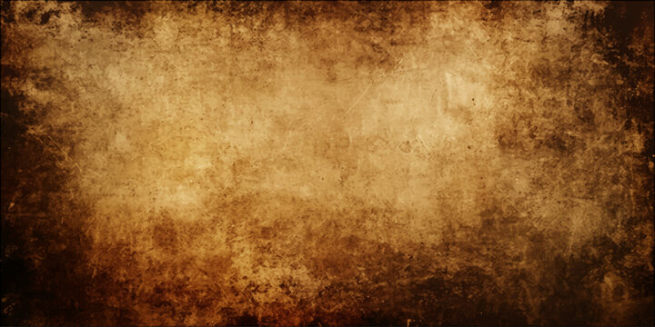 Aged Parchment Texture: A detailed close-up of an aged parchment texture, featuring rich brown hues and a weathered, rustic finish, ideal for historical documents or vintage backgrounds.