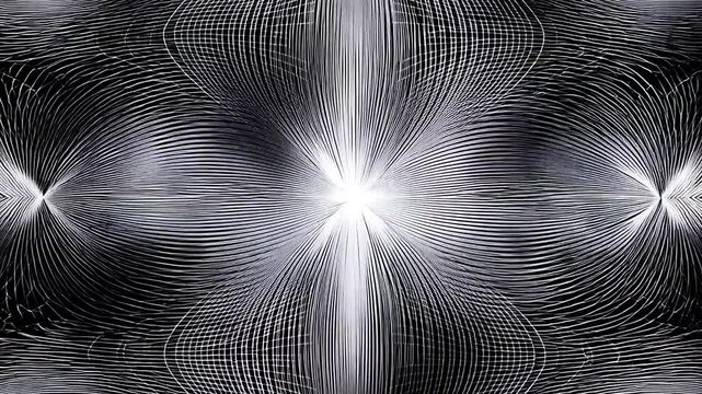 Moir&eacute; pattern interference from overlapping grids, unique optical art abstract background seamless loop