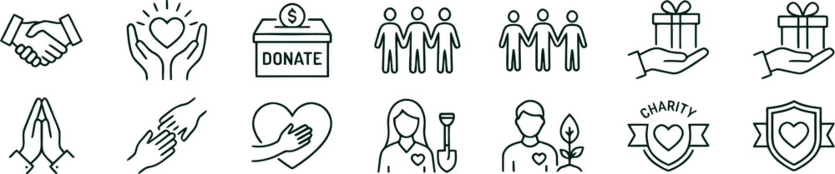Charity and donation icons