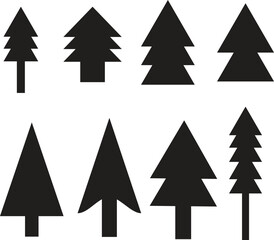 Fototapeta premium Set of Christmas Tree Icons for Holiday and Winter Celebrations