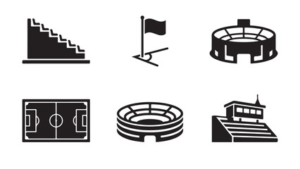 Soccer Stadium and Sports Field Icon Set © MD