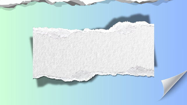 The paper is slightly curled at the bottom right corner, casting a soft, dark shadow beneath it.